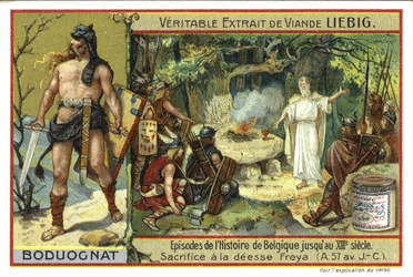 Porträt von Boduognat, Häuptling der Nervier, und Opfergabe an die Göttin Freya, 57 v. Chr.